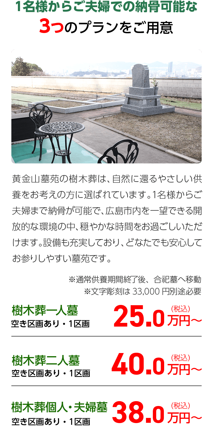 樹木葬ラインナップ