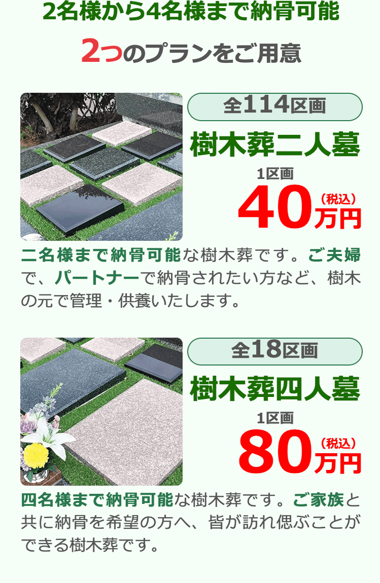 樹木葬ラインナップ